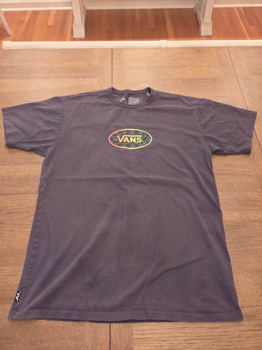 Retro Vans Off The Wall Peace Logo Graphic T-Shirt Medium